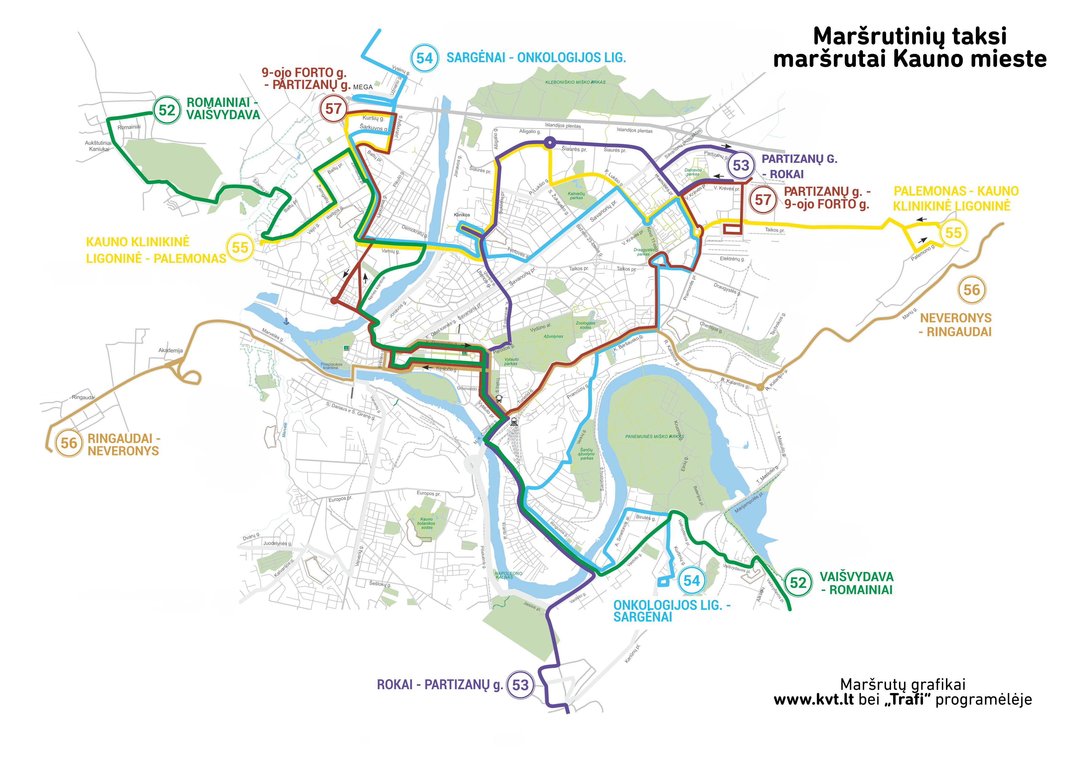 maršrutinių taksi žemėlapis